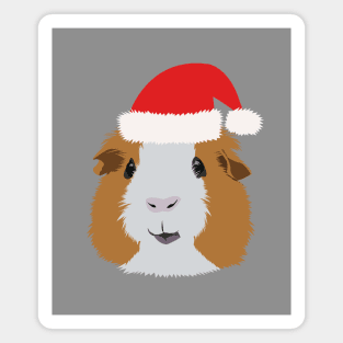 Christmas Orange and White Guinea Pig Magnet